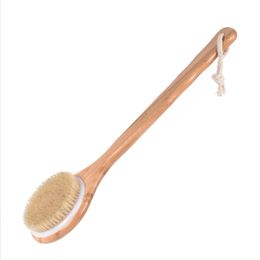 Scrubber cleaning 40cm hydrotherapy bath brush long handle dirt and stains conform to ergonomics natural bristle skin exfoliation home shower 240429