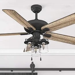 42" Farmhouse Ceiling Fan With Light Remote Control Reversible Blades Metal Coastal Style Quiet Motor Multi-Mount Options