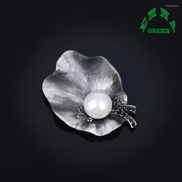 Brooches Brooch Lotus Shell Pearl Pins Clip Retro Metal Color Lifelike Elegant Fashion Scarves Csxjd Buckle Accessories