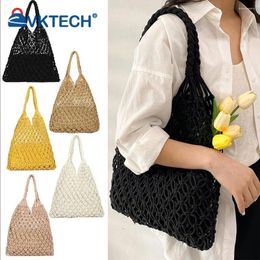 Evening Bags Fashion Summer Shopping Bag Weave Mesh Hollow Out Female Clutch Girl High-quality Large Solid Colour For Women Beach Vacation