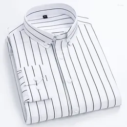 Men's Dress Shirts Striped Long Sleeve 2024 Spring Summer Casual Korean Fashion Slim Button Formal Clothing