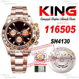 SALE 116505 SA4130 Automatic Chronograph Mens Watch KING Rose Gold Black Champagne Dial 904L Oystesteel Bracelet 72H Power Reserv Super Edition Puretime PTRX d4