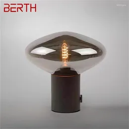 Table Lamps BERTH Nordic Contemporary Lamp Simple Black Glass Desk Light LED Home Decor Bedside Parlor