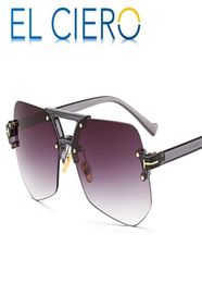 EL CIERO High Quality Fashion Sun Glasses For Men Women Designer Sunglasses Rimless Glasses Modern Stylish Pilot Shades Eyewear 3398863