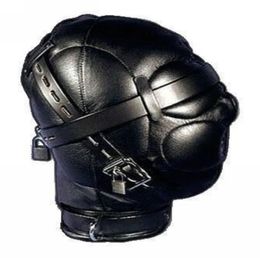 Heavy Duty PU Leather Padded Lockable Hood Mask Halloween 11 H R5016908977
