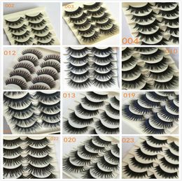 Thick Long Eyelashes Faux Mink Lashes Black Colourful Stage 20 Styles Beauty Makeup 5 Pairs Natural Handmade Eye Lashes Extension7036031