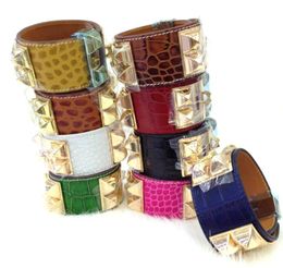 High quality crocodile bracelet fashion stainless steel friendship bracelet leather cuff bracelet crude charm bracelets4012775