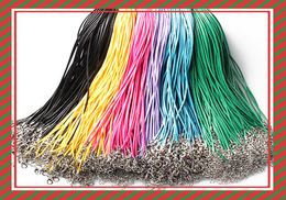 14 colors 50cm Wax Leather Necklace Beading Cord String Rope with Lobster Clasp necklace bracelets DIY jewelry Findings cheap 1612115672253