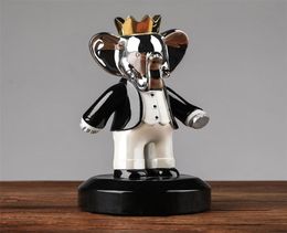 Babolex Home Decor Gift Elephant Figurine Electroplating Process Figurines for Interior Animal Series Living Room Decoration 220424323726