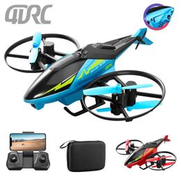 4DRC Mini M3 45CH RC Helicopter 24G 3D Aerobatics Altitude Hold with Camera Remote Control drone Toys BlueRed 240508