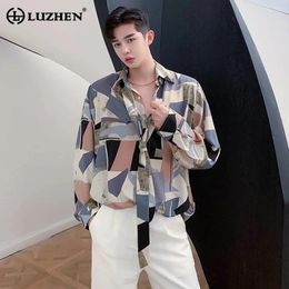 Men's Casual Shirts LUZHEN Spring Fashion Elegant Long Sleeve Personality Stylish Handsome Tops Korean Reviews Many Clothes LZ2523