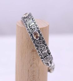 S925 sterling silver ancient retro vintage engraving pattern double tiger head bracelet9391269