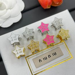 Luxus Frauen Ohrringe Gestüt Designer 18K Gold plattiert Briefe Doppelgesicht Ohrringe Kristall Strass Schmuck Hochzeitsfeier Geschenk