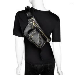 Waist Bags YourSeason Steampunk Ladies Bag 2024 Moto Biker Outdoor Mobile Phone Small Shoulde Messenger Fashion Rivet