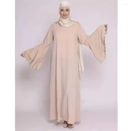 Ethnic Clothing Muslim Women Islamic Arabic Abaya Ramadan Turkey Middle East Maxi Robe Flare Sleeve Long Dress Kaftan Loose Casual Dubai