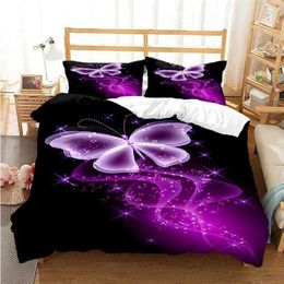Bedding sets Coloured butterfly down duvet cover bedding comfortable bedding with pillowcases suitable for girls single and double queens 3pcs full size J240507