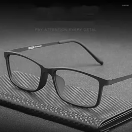 Sunglasses Frames Men Business Glasses Frame TR90 Female Square Soft Elastic Paint Titanium Temple Prescription