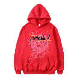 Mens Women Hoodies Young Thug High Quality Designers Hip Hop pink Web Puff Print 555 Hoodie Angel Sweatshirts Heavy Fabric Pullover