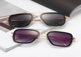 Tony Stark Ion Man Square Sunglasses Trendy Punk Sun Glasses For Men Vintage Metal Frame Retro Shades Gradient Eyeglasses6449034
