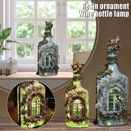 New Product Mysterious Ghost Castle Forest Luminous Creative Wine Bottle Home Gardening Ornaments Resin Crafts