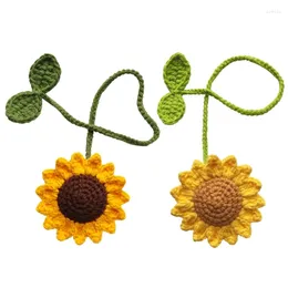 Decorative Figurines Car Decoration Ornament Handmade Crochet Sunflowers Multipurpose Girls Gift