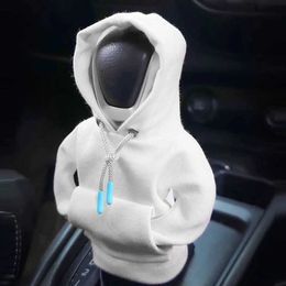 Other Interior Accessories Hoodie Car Gear Shift Cover Fashion Gearshift Hoodie Car Gear Shift Knob Cover Manual Handle Gear Sweatshirt Change Lever Cover T240509