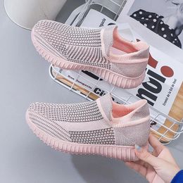 Casual Shoes Woman Footwear Pink Low For Women Mesh Breathable Wedge Arrival 2024 Cotton Vulcanized 39 Spring Fashion Sale A