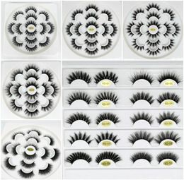 7 Pairs 6D Fake 3D Mink Eyelashes Mink Lashes Natural False Eyelashes Thick Eyelash Extension Flower Tray Makeup7221726