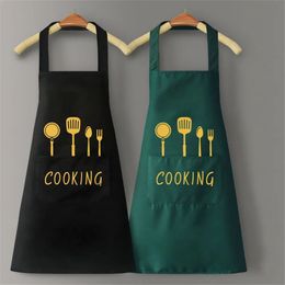 Kitchen Household Cooking Apron Men Women OilProof Waterproof Adult Waist Fashion Coffee Overalls Accessories 240508