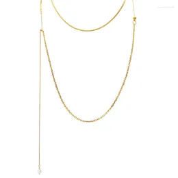Chains 62in Adjustable Chain Necklace Women Gold Colour Stainless Steel Holiday Necklaces Fashion Jewellery Choker OEM Manufacturer