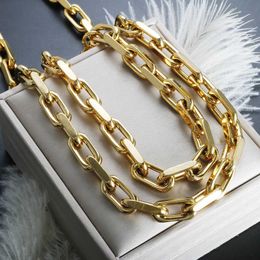 Chains Thick Flat Cuban Link Chain Stainless Steel Necklace Bracelet Jewelry Set Waterproof Gold Color Plated For Pet Girl Women Hiphop d240509
