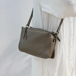 Waist Bags Women Vintage Messenger Fashion Mini Bag Shoulder With Zipper Solid Colour Handbag Genuine Leather