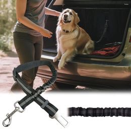 Dog Carrier Seat Belt Reflective Elastic Lead Puppy Travel Car Safety Rope Pet Clip Traction For Small Large Dogs