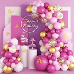 Party Decoration 79pcs Pink Rose Gold Balloon Garland Arch Kit Macaron Balloons Birthday Decor Kids Wedding Baby Shower