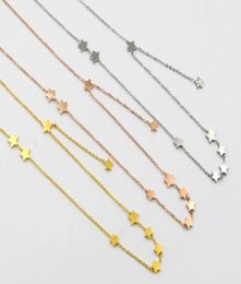 Korean version of the nine stars mosaic short necklace women Fashion fivepointed star titanium accessories collar clavicle2263113