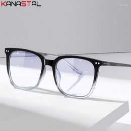 Sunglasses Men Anti Blue Light Reading Glasses Women Square Pure Titanium TR Eyeglasses Frame Myopia Optical Lenses Prescription Eyewea 228y