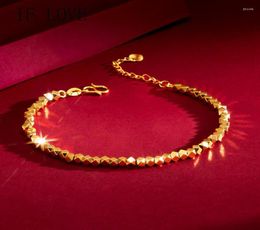 Charm Bracelets IF Love Classic Golden Geometric Beaded Fashion Korean Chic For Women Traf Lady Gift High Quality Jewelry Wholesal1733767