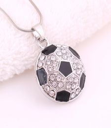 New Arrival football pendant necklaces World Cup Fans sports crystal Rhinestone Soccer Charm chains For women Men s Fashion Jewelry6299142