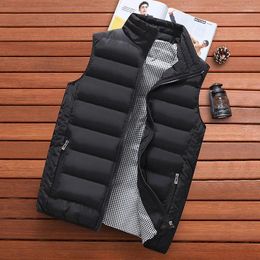 Men's Vests 2024 Vest Men Autumn Jackets Thick Man Sleeveless Coats Male Warm Cotton-Padded Waistcoat Gilet Veste Hommes