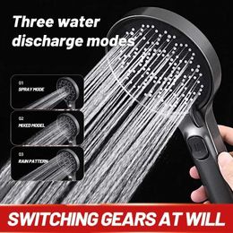 Bathroom Shower Heads Large Panel Shower Head 3 Modes Adjustable High-Pressure Shower Head One Click Stop Water Fall Resistance Bathroom Accessories