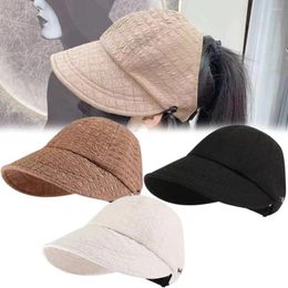 Visors UV Protection Sun Hat Outdoor Cotton Wide Brim Caps Sunscreen Adjustable Half-face Women