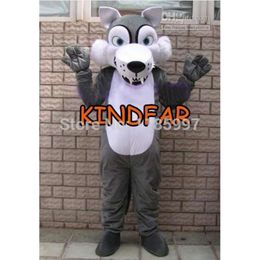 Mascot Costumes HOT SALE custom Brand New Gray Wolf Character Halloween animal Mascot Costume Fancy Dress Animal mascot costume free shipping