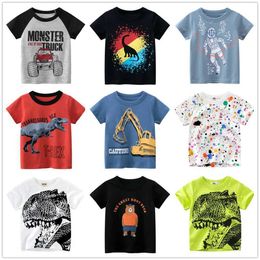 T-shirts 1 2 3 4 5 6 7 8 9 year old baby boy T-shirt clothing 100% pure cotton short sleeved dinosaur monster cartoon childrens T-shirt clothingL2405