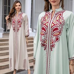 Ethnic Clothing High Quality Embroidered Abaya Casual Evening Dress For Women Elegant Modern Maxi Loose Islam Muslim