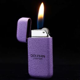 Hy Wrinkle Paint Small Convenient Creative Grinding Wheel Open Fire Metal Aerated Lighter Wholesale