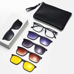 New Five Piece Mens Mirror Set Sunglasses Magnetic Polarised Sunglasses Light Colour Glasses Trend