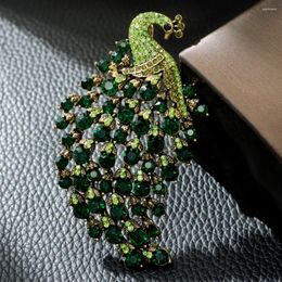 Brooches CINDY XIANG Rhinestone Peacock For Women Animal Pin Elegant Accessories 4 Colors Available High Quality