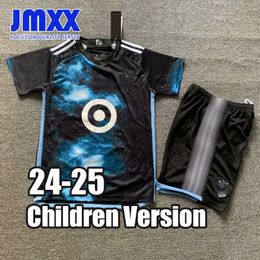 JMXX 24-25 Minnesota Child Soccer Jerseys Kit Home Away Kid Uniforms Jersey Football Shirt 2024 2025 Top and Shorts Children Version