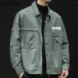 Men's Jackets American Style Lapel Workwear Bomber Fashion Loose Casual High Street Jacket Men Top Overcoat Male Clothes