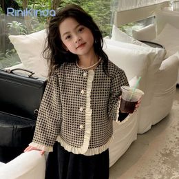 Jackets Girls Fashion Coat Autumn Chidren Long Sleeve Plaid 2-8 Year Children Girl Clothes Kid Korean Style Outerwear